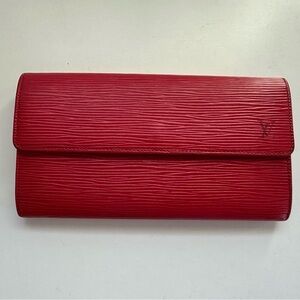 Louis Vuitton Red Epi Long Wallet